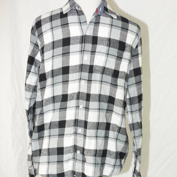 LNC American Rag 100% Cotton Western Cowboy Mens Medium Plaid Shirt Button Down - Picture 1 of 4